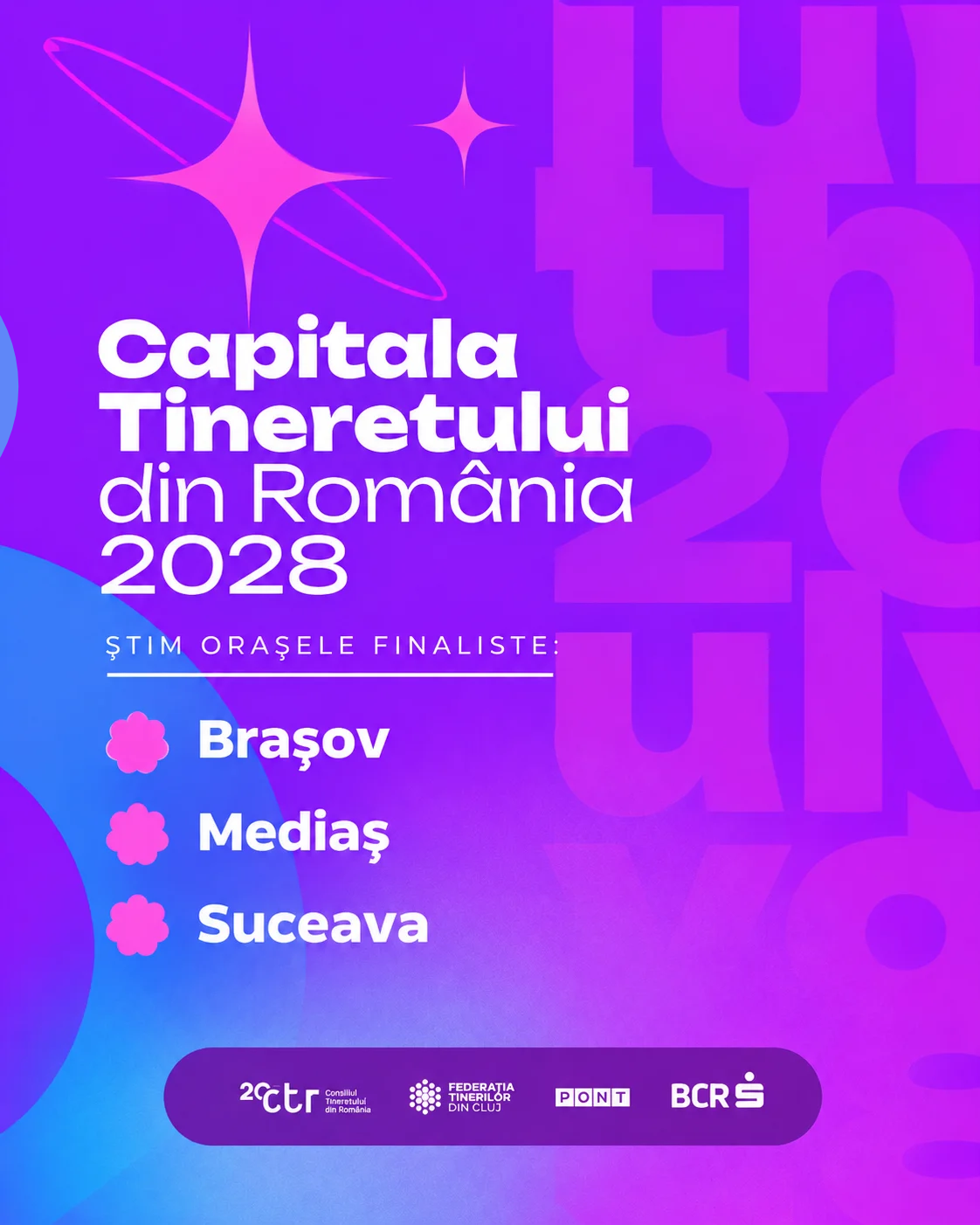 Brașov, Mediaș și Suceava, finaliste pentru titlul de Capitala Tineretului din România 2028 